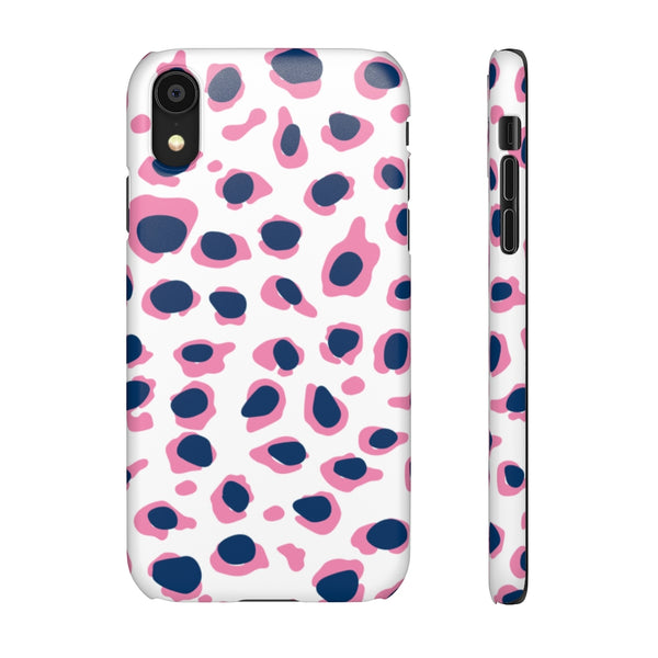 SLEEK Version Pretty Printing X Beautycounter Phone Case Preppy Leopard Navy + Pink Spots