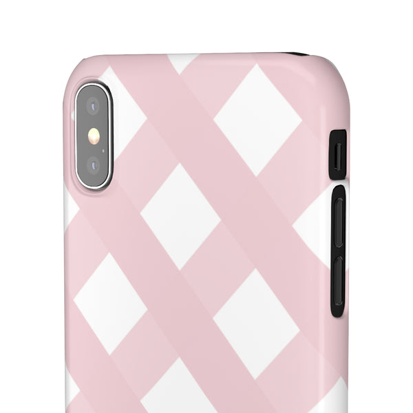 Gingham Blush + White Phone Case