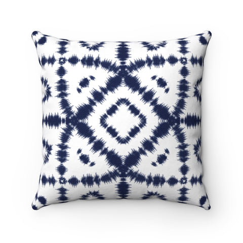 Shibori Navy and White ikat boho chic pillow cover case choose size - insert sold separately
