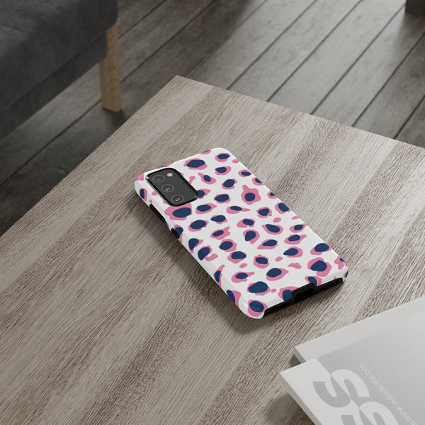 TOUGH Version Pretty Printing X Beautycounter Limited Edition Case Preppy Leopard Spots in Pink and Navy