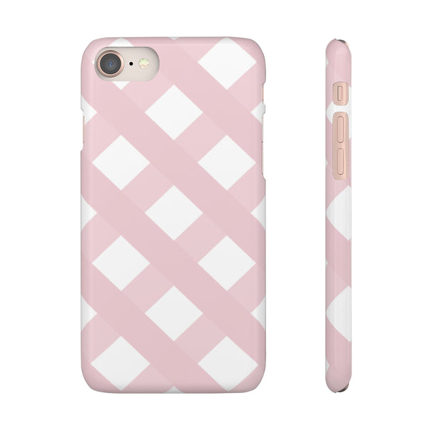 Gingham Blush + White Phone Case