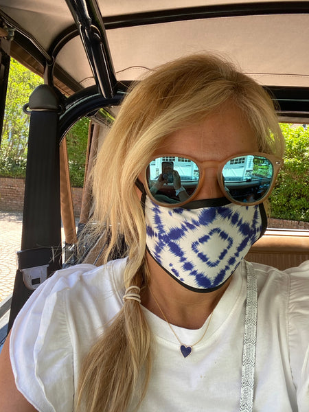 FACE MASK  - Three Pack - Shibori Blue