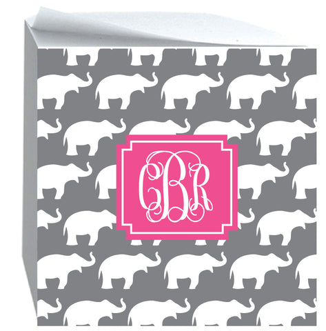Post it Note Cube Elephant pattern Grey