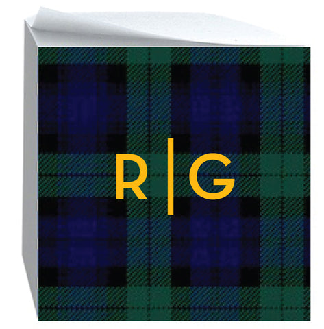 Post it Note Cube Plaid