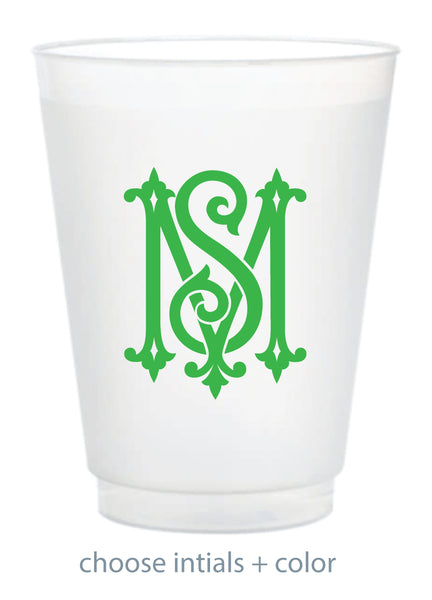 Custom Frosted Cup - Interlocking Monogram