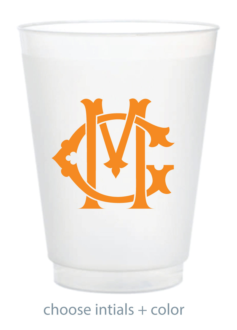 Custom Frosted Cup - Interlocking Monogram