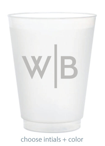 Custom Frosted Cup - Horizontal Bar Monogram