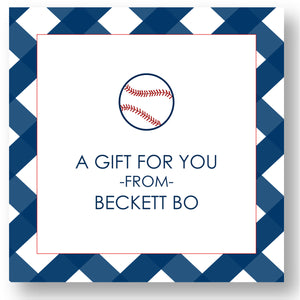 Gift Sticker Happy Birthday Boy Baseball