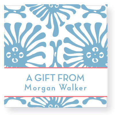 Gift Sticker Flagler Print Blue