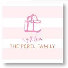 Gift Sticker Boat Tote Pink