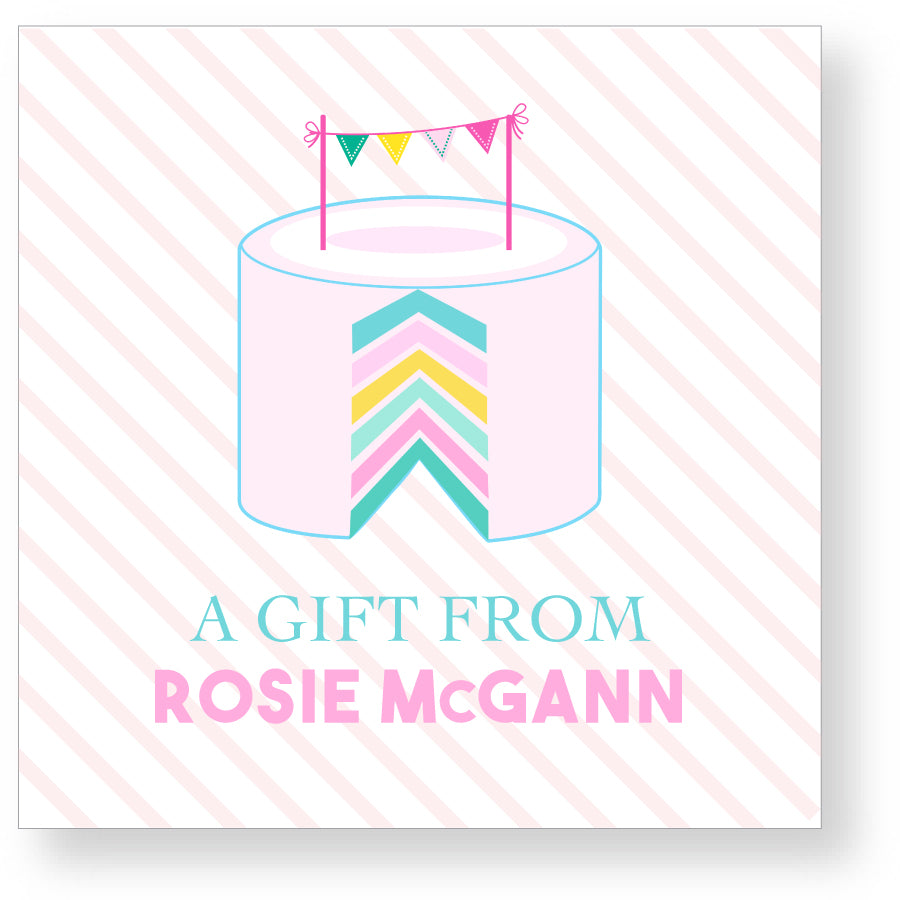 Gift Sticker Confetti Cake Stripes
