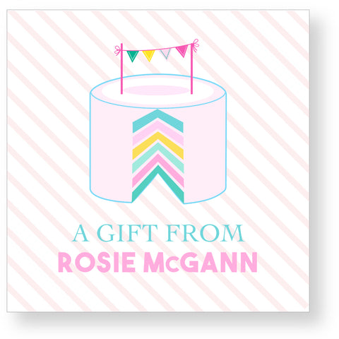 Gift Sticker Confetti Cake Stripes