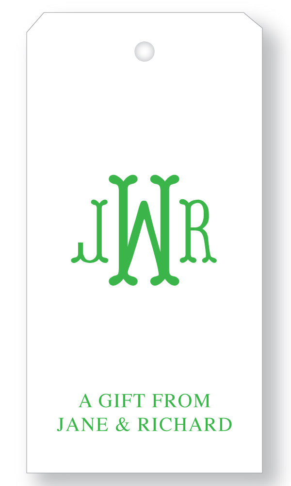 Gift Tag Monogram Fishtail (more color options)