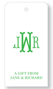 Gift Tag Monogram Fishtail (more color options)