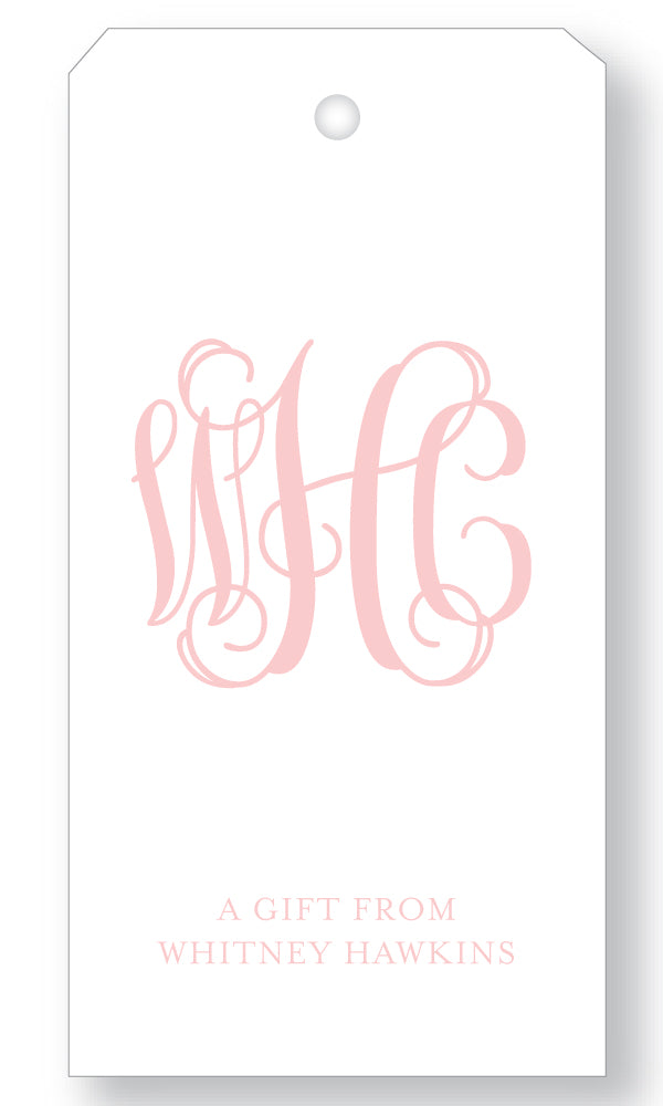Gift Tag Monogram Vine Script (more color options)