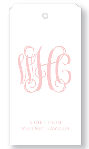 Gift Tag Monogram Vine Script (more color options)