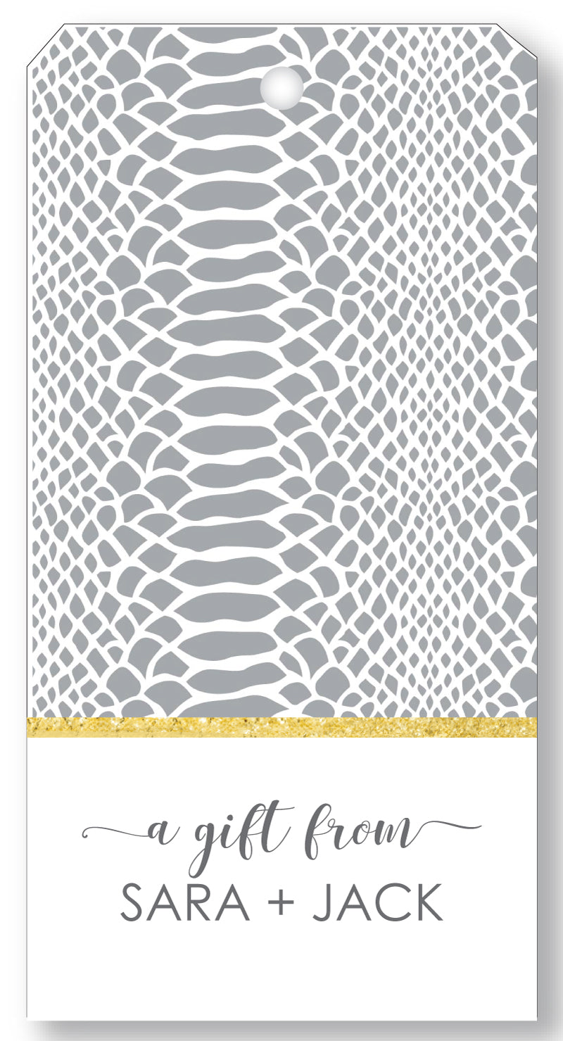 Gift Tag Snakeskin Grey