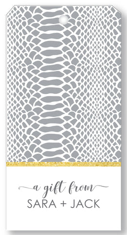 Gift Tag Snakeskin Grey