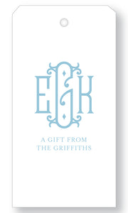 Gift Tag Monogram Royal (more color options)