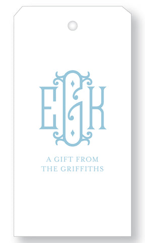 Gift Tag Monogram Royal (more color options)