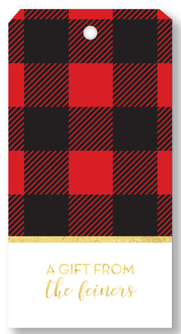 Gift Tag Buffalo Plaid Red