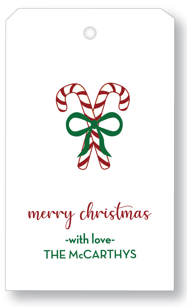 Gift Tag Holiday Classic Candy Canes