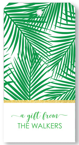 Gift Tag Palm Print Green