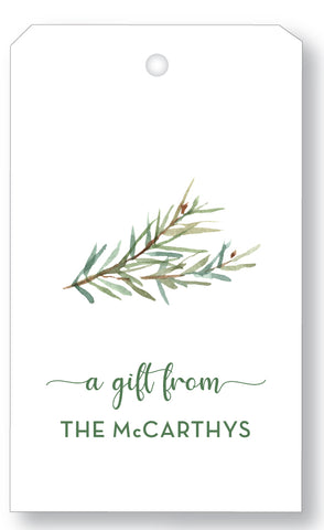 Gift Tag Watercolor Fern