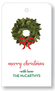 Gift Tag Holiday Eucalyptus Wreath - more colors available