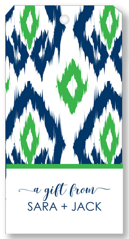 Gift Tag Island Ikat Navy