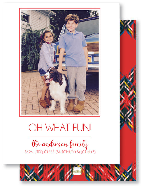 Holiday Photo Card Plaid Red
