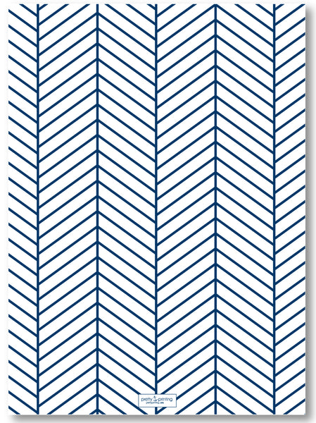 Holiday Classic Photo Card Triple Stripe Border - Navy