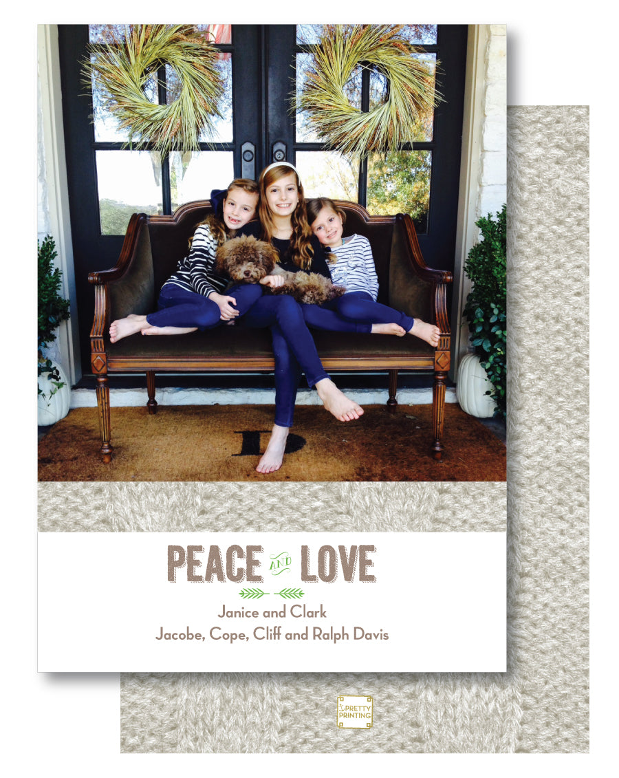 Holiday Photo Card Luxe Cable Knit Ivory