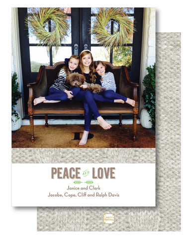 Holiday Photo Card Luxe Cable Knit Ivory