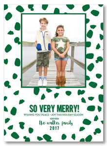 Holiday Photo Card Chic Spots Green