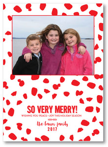 Holiday Photo Card Chic Spots Red