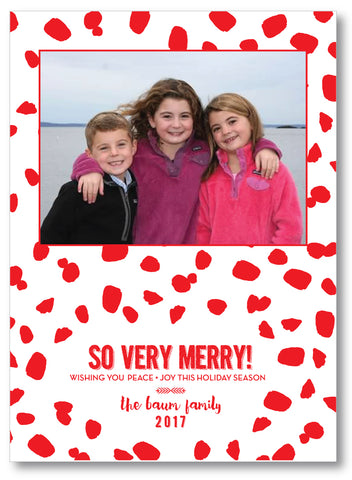 Holiday Photo Card Chic Spots Red
