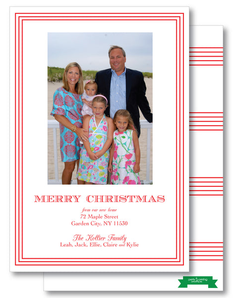 Luxe Holiday Classic 5x7 Triple Stripe Red