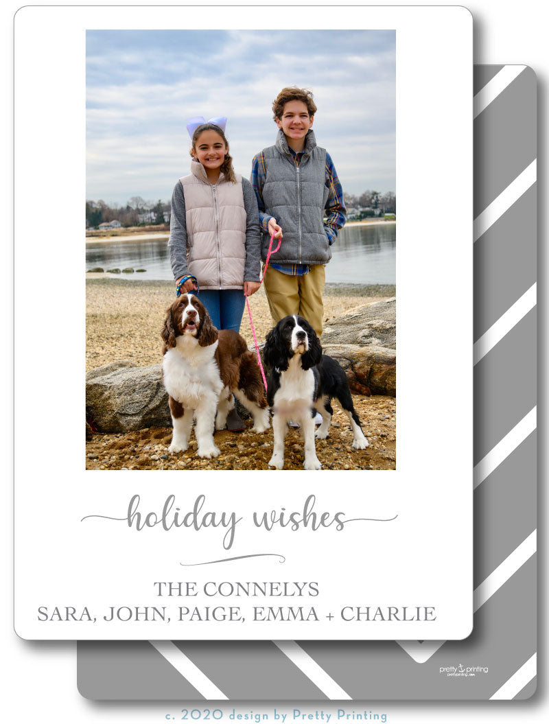 Holiday Photo Card Simple Chevron Grey