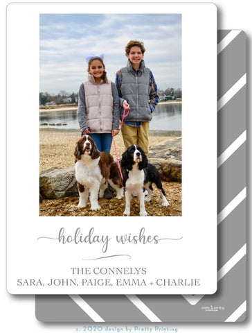 Holiday Photo Card Simple Chevron Grey