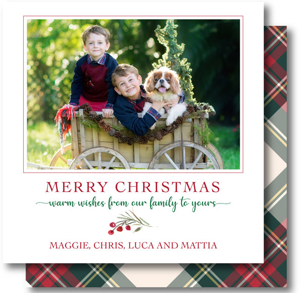 Holiday Square Photo Card Classic Red