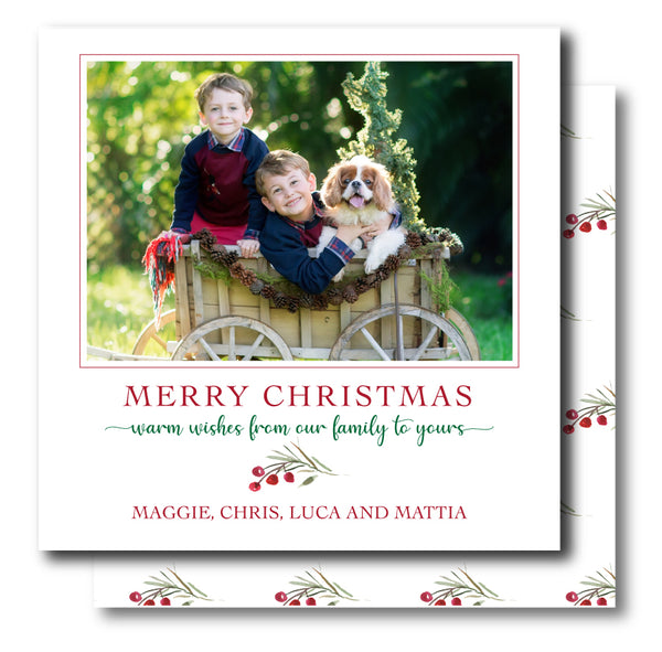 Holiday Square Photo Card Classic Red