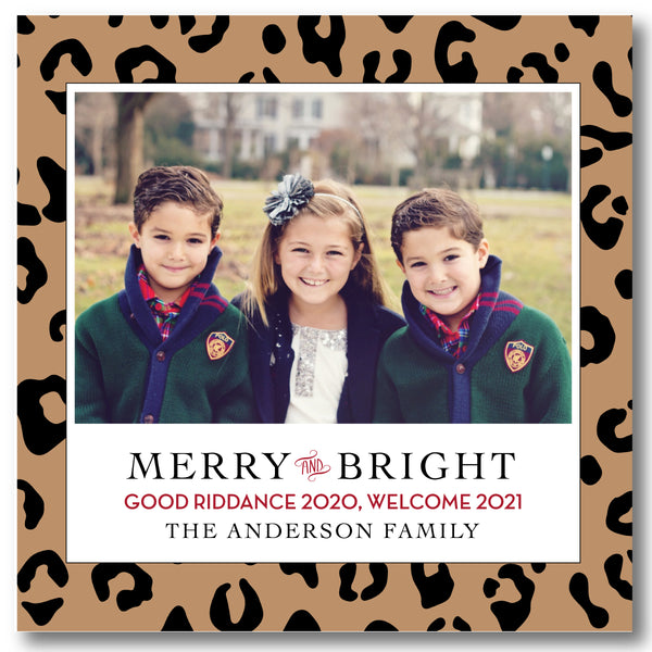 Luxe Holiday Photo Card Leopard Print