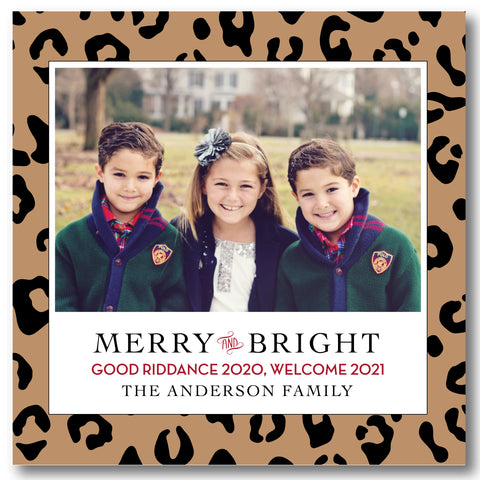 Luxe Holiday Photo Card Leopard Print