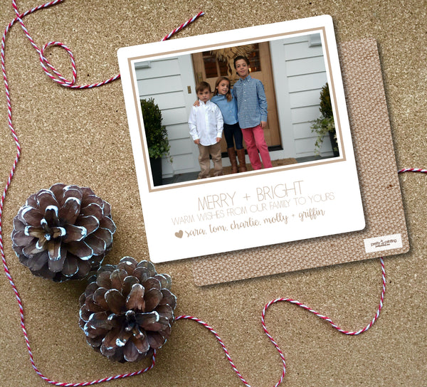 Holiday Photo Burlap Linen Effect