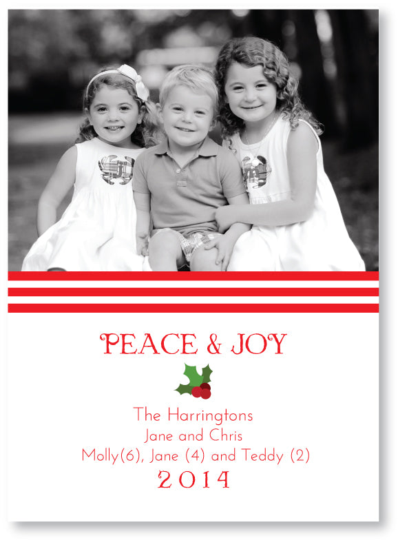 Holiday Photo Card Rugby Red
