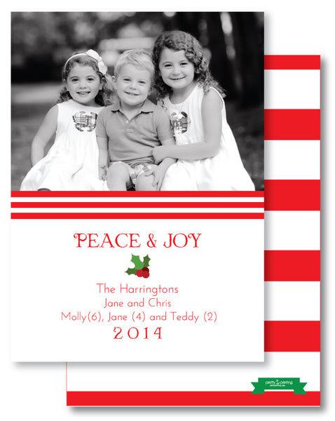Holiday Photo Card Rugby Red