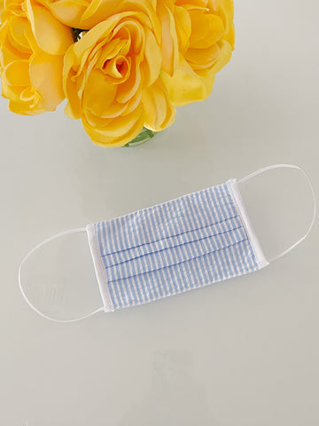 FACE MASK with filter - Seersucker Blue