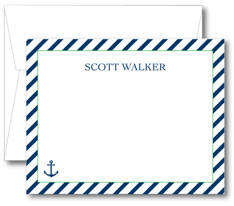 Classic Notecard - Anchor Stripes (click for more colors options)