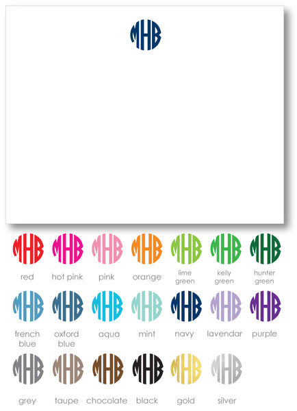 Classic Monogram Notecard - Circle (click for more colors options)